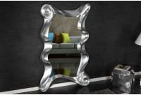 Miroir mural moderne en polyresine teinté argent