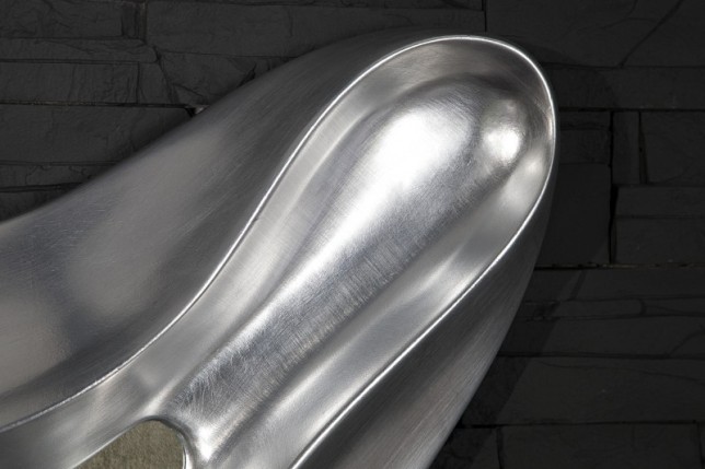 Miroir mural moderne en polyresine teinté argent