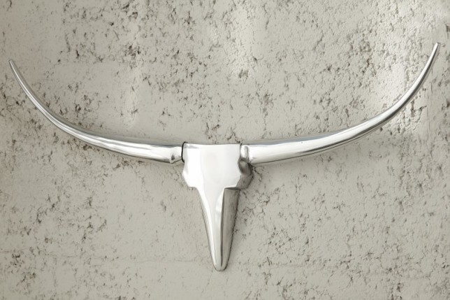 Trophée design Tête de taureau teinté argent