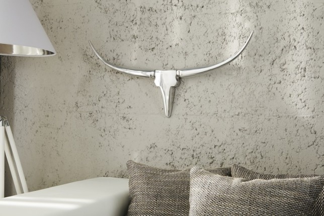Trophée design Tête de taureau teinté argent