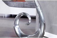 Vase décoratif 106 cm en boucle teinté argenté