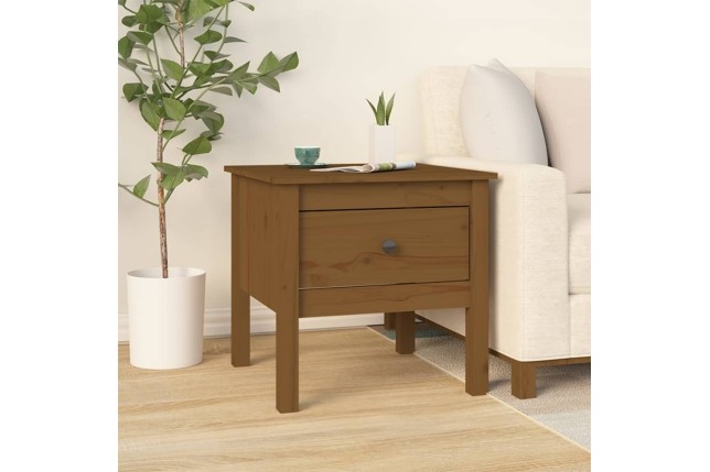 Table d'appoint Marron miel 50x50x49 cm Bois massif de pin