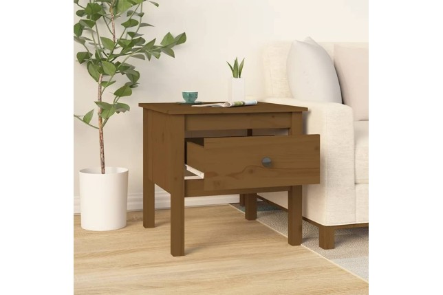 Table d'appoint Marron miel 50x50x49 cm Bois massif de pin