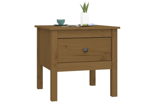 Table d'appoint Marron miel 50x50x49 cm Bois massif de pin