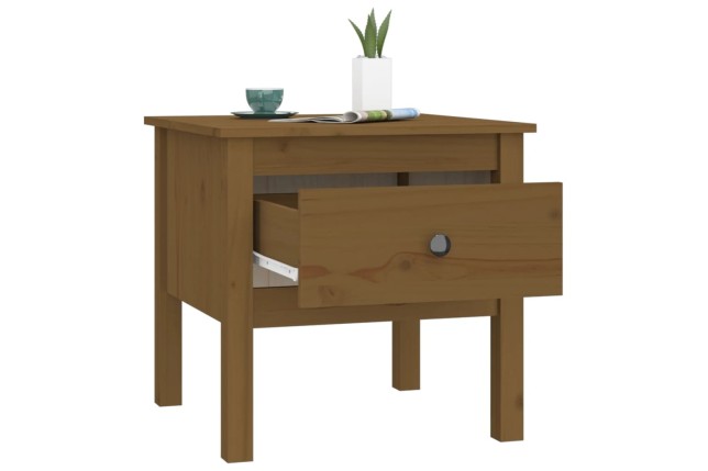 Table d'appoint Marron miel 50x50x49 cm Bois massif de pin