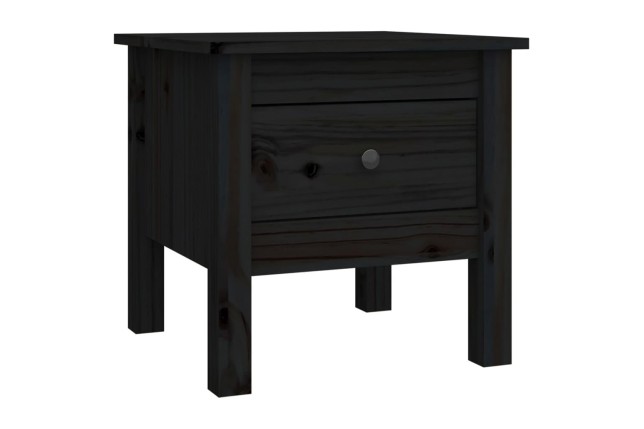 Table d'appoint Noir 40x40x39 cm Bois massif de pin