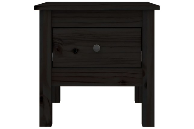 Table d'appoint Noir 40x40x39 cm Bois massif de pin