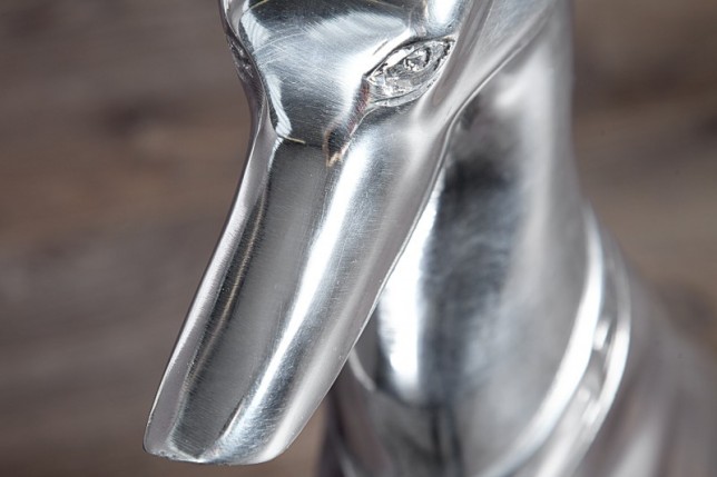 Statue design Chien assis 70 cm en aluminium argenté