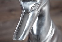 Statue design Chien assis 70 cm en aluminium argenté
