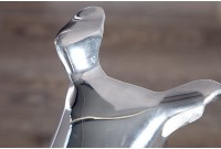 Statue design Chien assis 70 cm en aluminium argenté