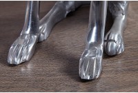 Statue design Chien assis 70 cm en aluminium argenté