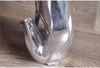 Statue design Chien assis 70 cm en aluminium argenté
