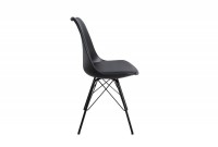 Lot de 4 chaises moderne alliant simili cuir noir laqué et métal