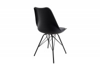 Lot de 4 chaises moderne alliant simili cuir noir laqué et métal