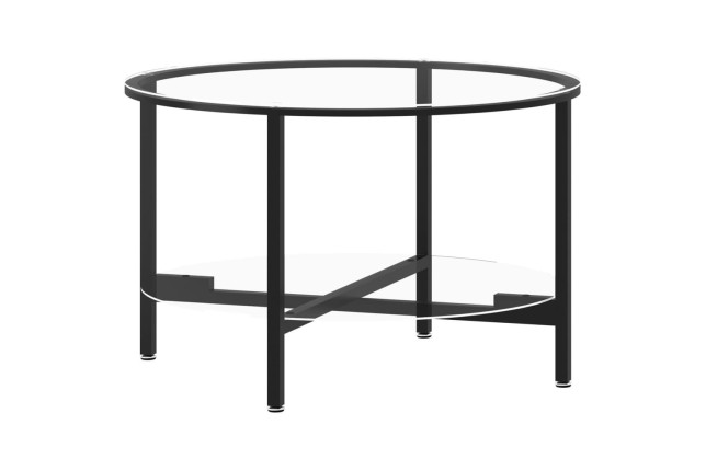 Table à thé Noir et transparent 70 cm Verre trempé