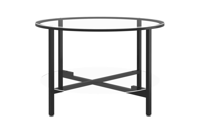 Table à thé Noir et transparent 70 cm Verre trempé