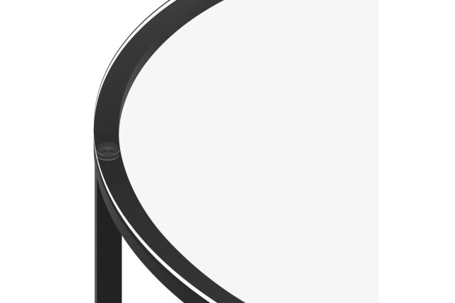 Table à thé Noir et transparent 70 cm Verre trempé