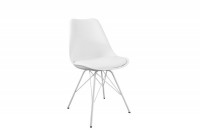 Chaises rétro en simili cuir blanc