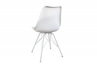 Chaises rétro en simili cuir blanc