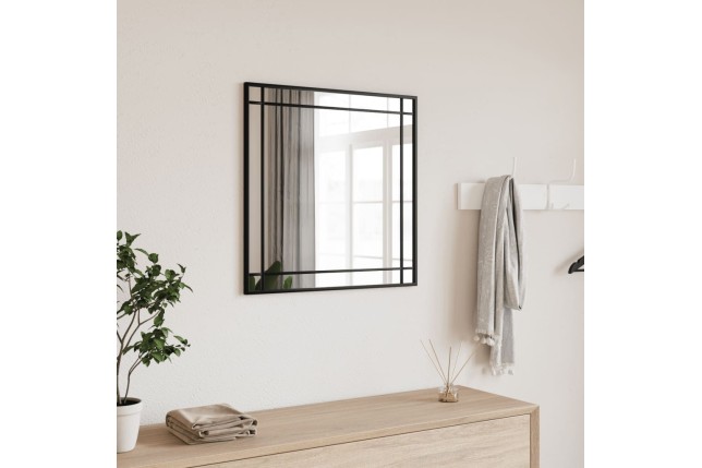 Miroir mural noir 60x60 cm carré fer