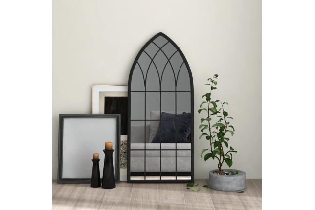 Miroir Noir 100x45 cm Fer pour utilisation à l'intérieur