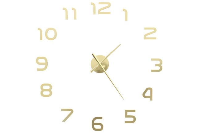 Horloge murale 3D Design moderne 100 cm XXL Doré