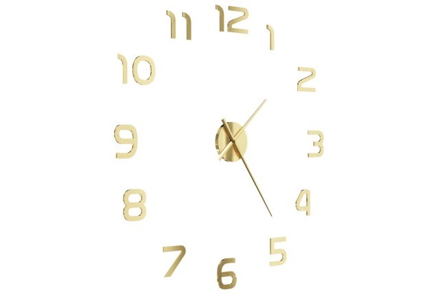 Horloge murale 3D Design moderne 100 cm XXL Doré