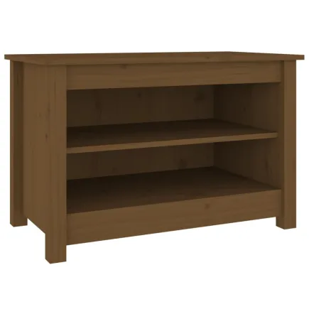 Banc à chaussures Marron miel 70x38x45,5 cm Pin massif 2