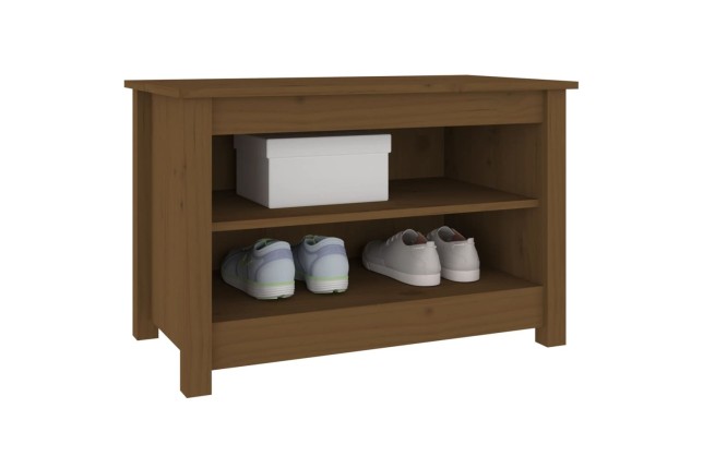 Banc à chaussures Marron miel 70x38x45,5 cm Pin massif