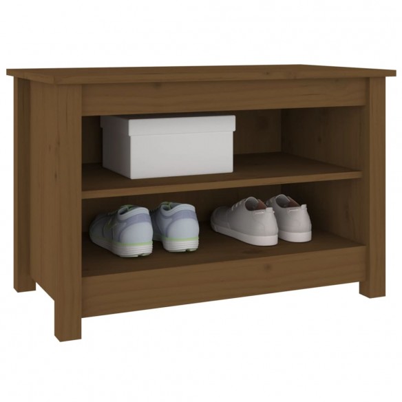 Banc à chaussures Marron miel 70x38x45,5 cm Pin massif