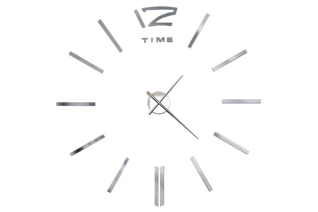 Horloge murale 3D Design moderne 100 cm XXL Argenté