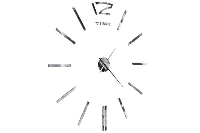 Horloge murale 3D Design moderne 100 cm XXL Argenté