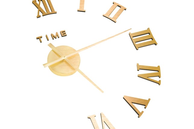 Horloge murale 3D Design moderne Doré 100 cm XXL