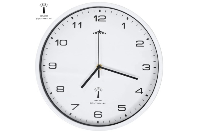 Horloge murale radioguidée avec mouvement à quartz 31 cm Blanc
