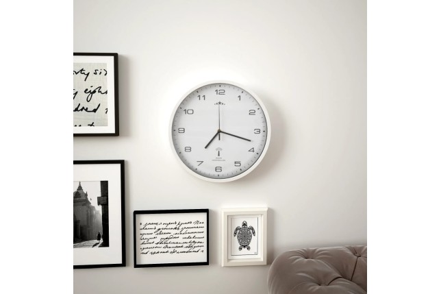 Horloge murale radioguidée avec mouvement à quartz 31 cm Blanc