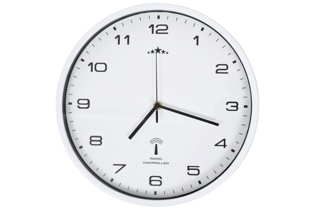 Horloge murale radioguidée avec mouvement à quartz 31 cm Blanc