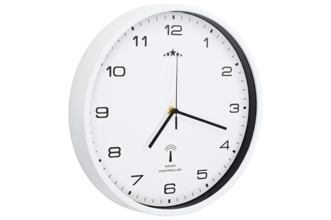 Horloge murale radioguidée avec mouvement à quartz 31 cm Blanc