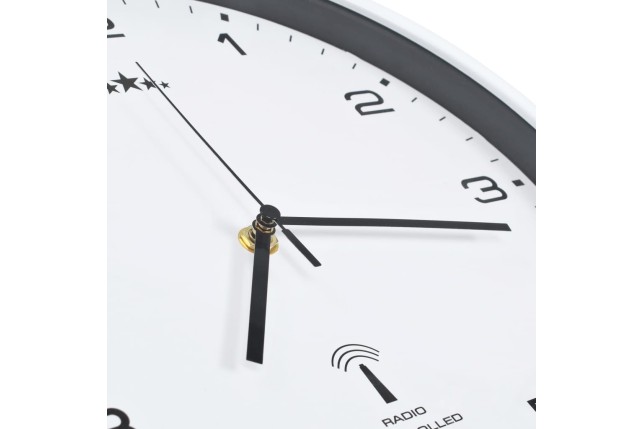 Horloge murale radioguidée avec mouvement à quartz 31 cm Blanc