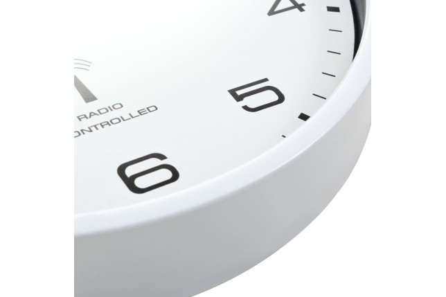 Horloge murale radioguidée avec mouvement à quartz 31 cm Blanc