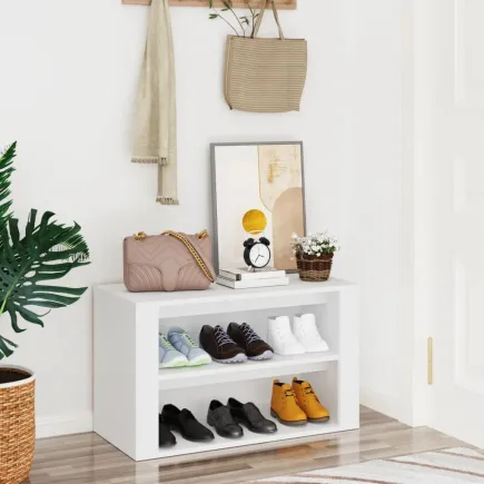 Étagère à chaussures Blanc 75x35x45 cm 