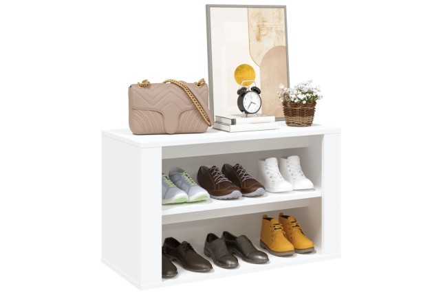 Étagère à chaussures Blanc 75x35x45 cm 