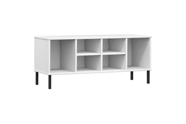 Étagère à chaussures pieds en métal Blanc 106x35x45cm Bois OSLO