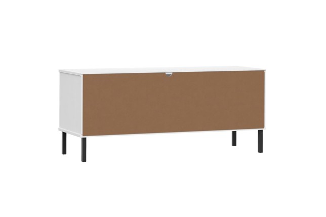 Étagère à chaussures pieds en métal Blanc 106x35x45cm Bois OSLO
