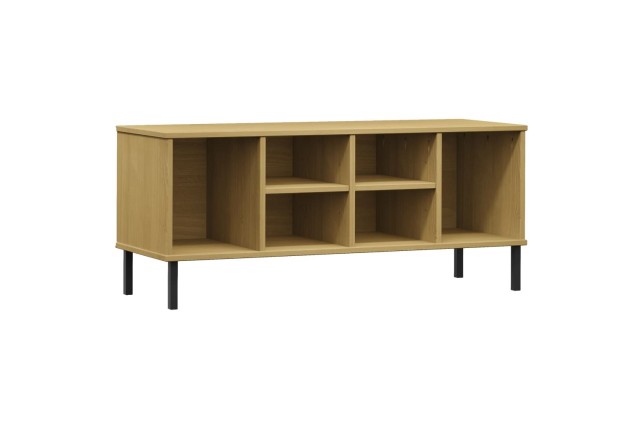 Étagère à chaussures pieds en métal Brun 106x35x45 cm Bois OSLO