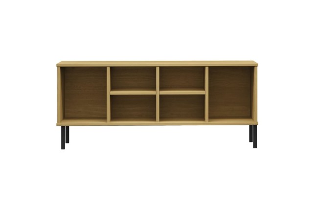 Étagère à chaussures pieds en métal Brun 106x35x45 cm Bois OSLO