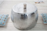 Table basse design en aluminium coloris argent