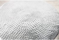 Table basse design en aluminium coloris argent