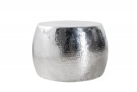Table basse design en aluminium coloris argent
