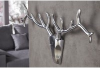 Trophée mural design Tête de Cerf 90 cm en aluminium argenté