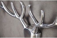 Trophée mural design Tête de Cerf 90 cm en aluminium argenté